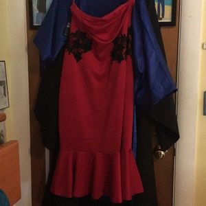 New York and Company Red Lace Mermaid Style Dress